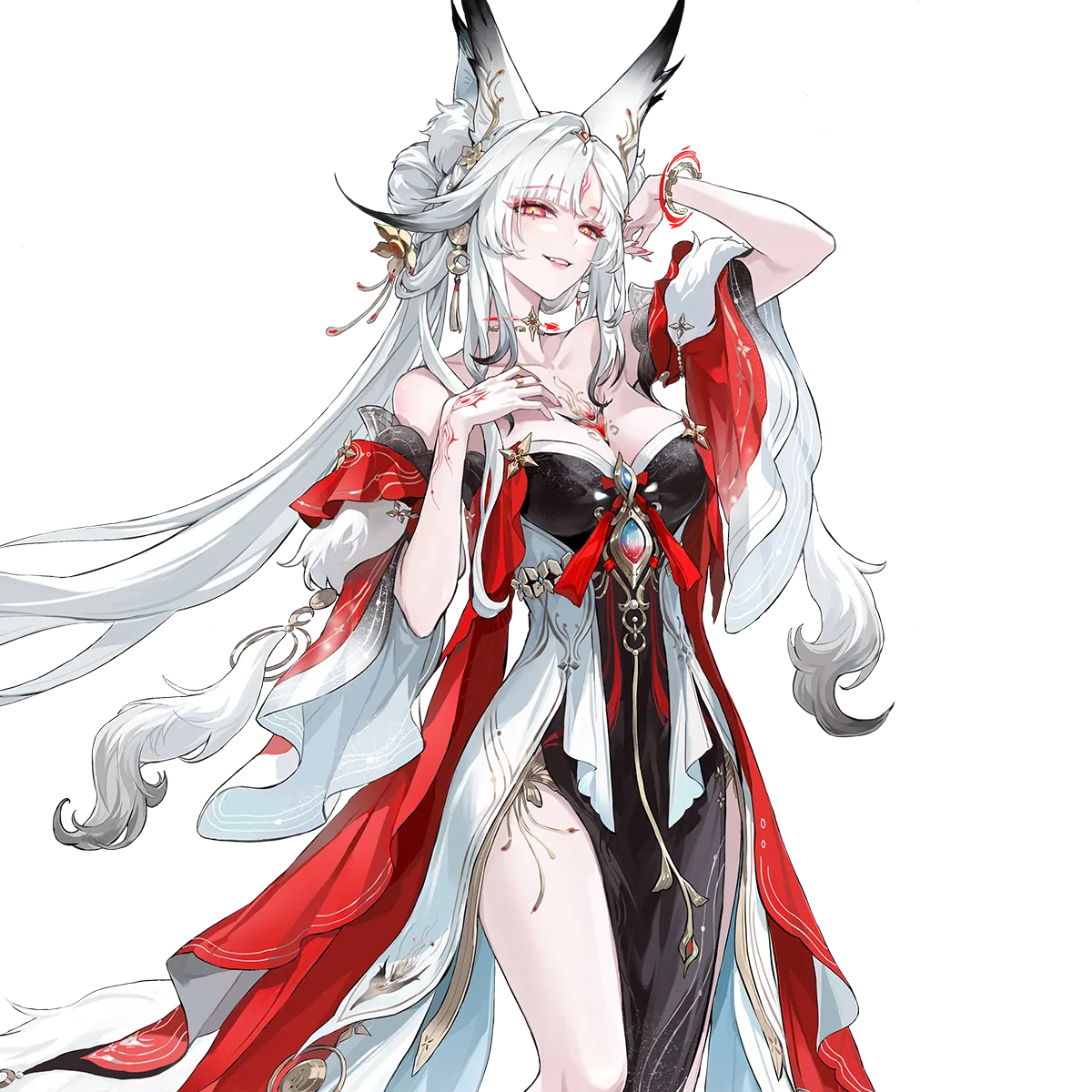 云鸣潮共鸣者角色概念图：持剑人影与青色光效